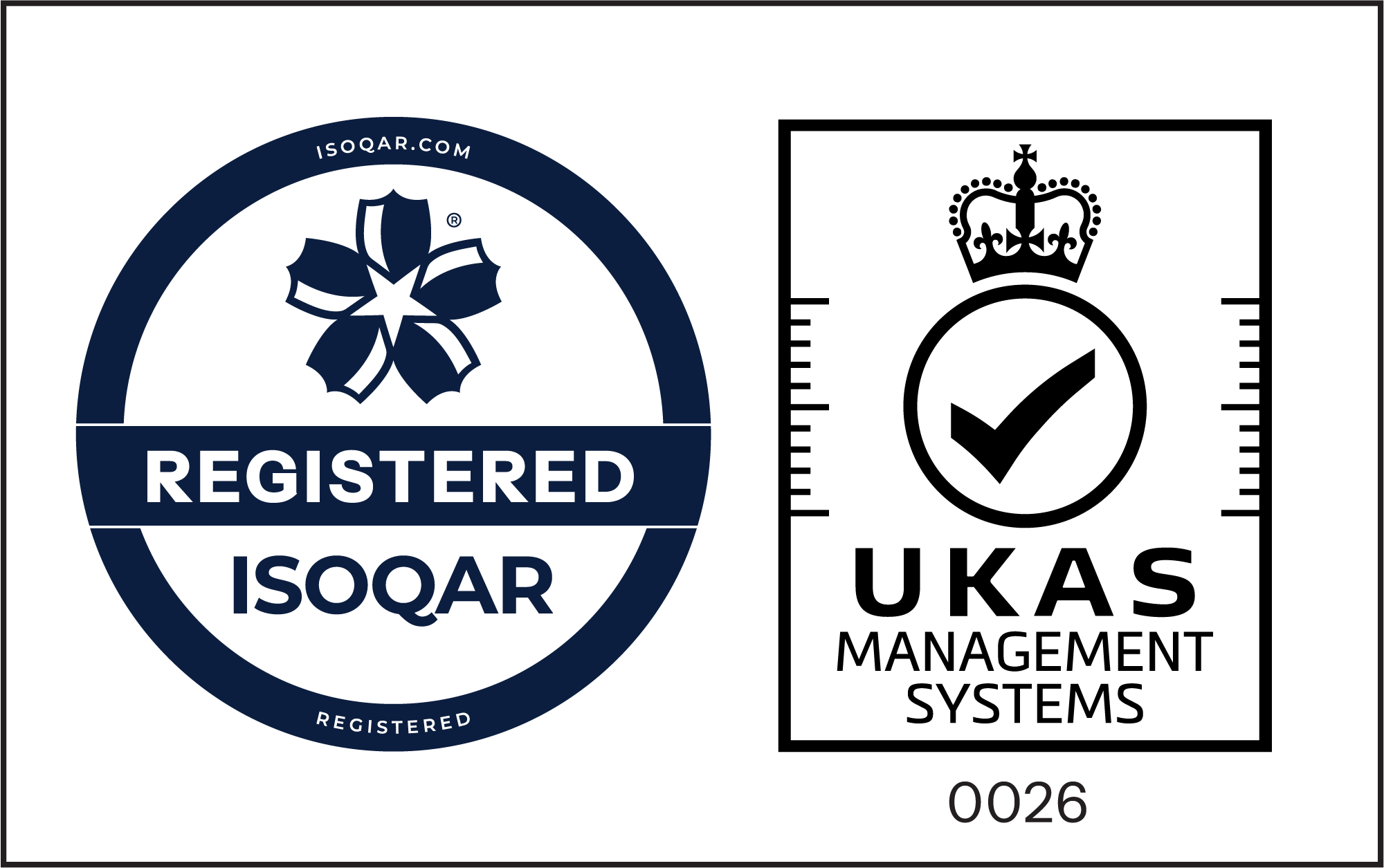 ISOQAR UKAS joint logo ISO 9001 UKAS accredited Mark